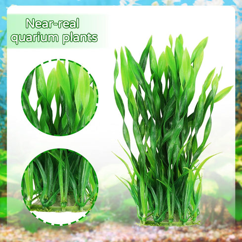 20pcs Fish Tank Decorations Plants, Plastic Aquarium Accessories, Fish Cave and Hideout Ornaments