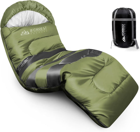Sleeping Bag for Adults and Teens, Cold Weather Thickened Camping Bed, Extra-Wide 33In, Queen Size XL