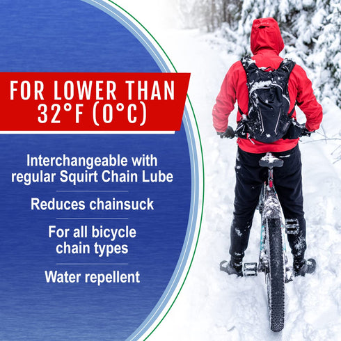 Squirt Chain Lube for Bikes, 6 Pack (0.5 Oz) - Low-Temperature All-Weather Dry Chain Lube to Reduce Noise & Chainsuck