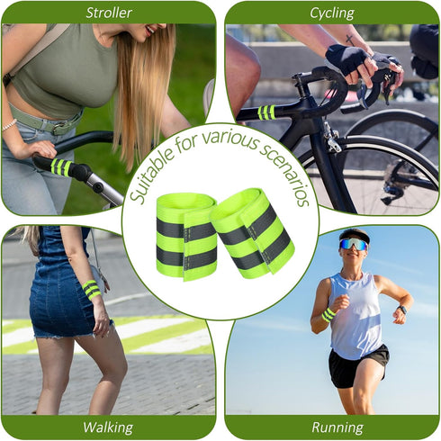 Apojgitn 6 Pack Reflective Bands for Strollers, High Visibility Reflective Bands Wristbands Durable Safety Reflector