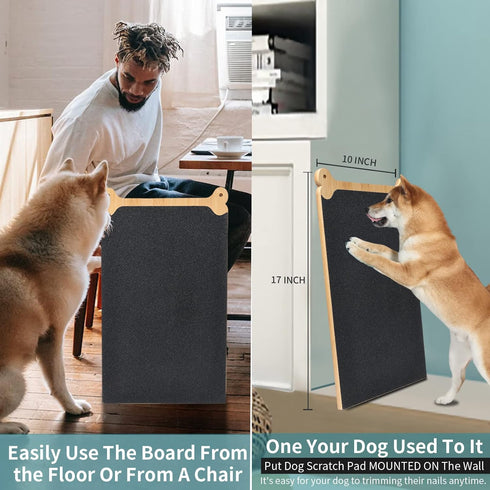 Dog Nail Scratch Pad and Bonus Handheld Dog Nail Filer - Stress-Free Scratch Board for Dog Claw Care