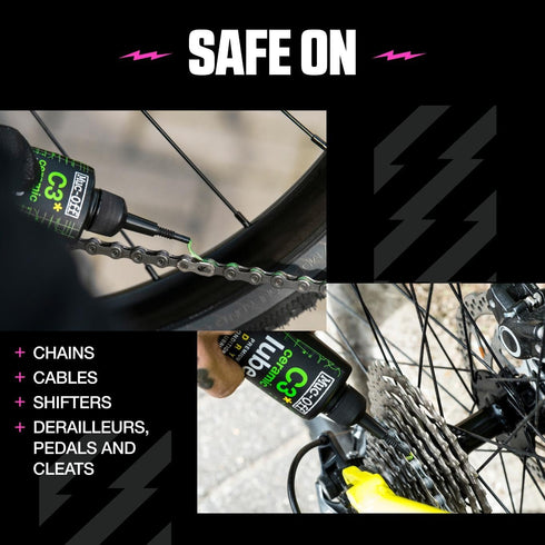 C3 120 Muc-Off Ceramic Dry Chain Lube, Milliliters - Premium Bike Chain Lubricant with UV Tracer Dye - Formulated