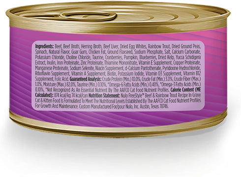 Nulo Freestyle Cat and Kitten Shredded Wet Canned Food, Premium All Natural Grain-Free