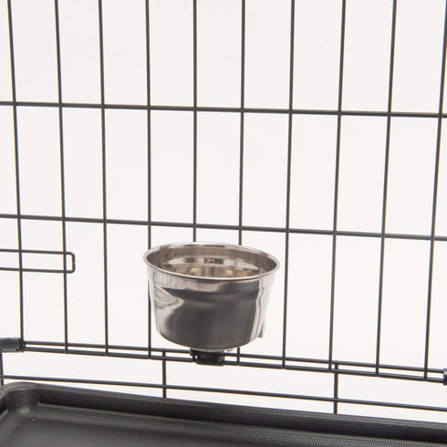 Lixit Stainless Steel Hanging Kennel Water Bowl - Non Spill Dog Crate Bowls - Durable 10oz Water Bowl for Pets