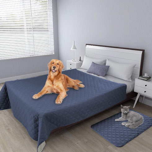 Easy-Going 100% Waterproof Dog Bed Cover, Non-Slip Pet Blanket, Washable Couch Cover (68x82 in, Navy)