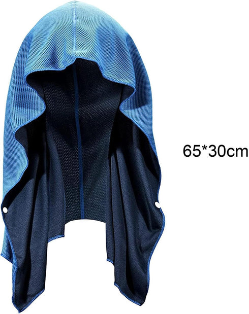 Yiju Quick-Dry Hooded Towel for Gym & Outdoor Activities - Blue
