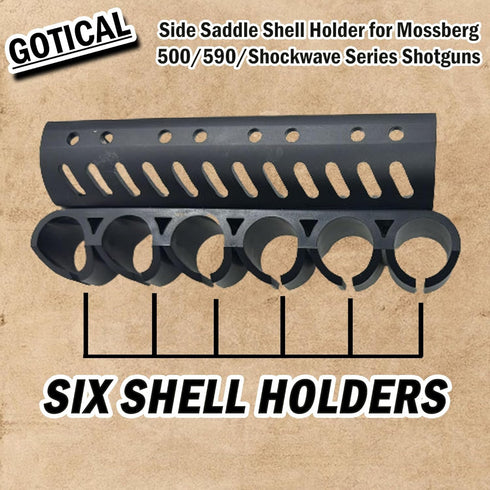 Gotical Quick Detach Saddle Side Carrier Kit, 12 Gauge 6 Round Shell Holder for Mossberg 500/590