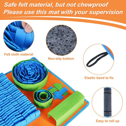 Vivifying Snuffle Mat for Dogs, Interactive Dog Puzzle Toy for Boredom and Mental Stimulation, Enrichment Feeding Game