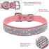 Cute Dazzling Sparkling Leather Dog Cat Rhinestone Collar, Crystal Diamond Pet Collar (Blue, S)