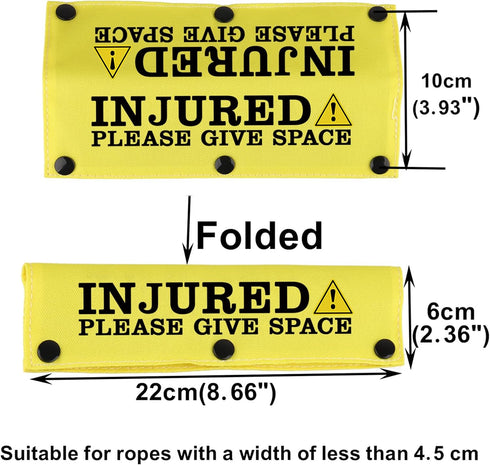 Funny Dog Leash Sleeve Injured Please Give Space Dog Leash Wrap Sleeve Alert Tag Pet Birthday Gift (Injured Please-YE Sleeve)