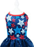 4th of July Holiday American Starshine Mesh Costume Skirt for Small Dogs, Independence Day Dog Dress Outfit