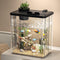 Quaziret Fish Tank Aquarium Starter Kit, Mini Desktop Rectangular Fish Tank with Pump,