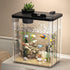 Quaziret Fish Tank Aquarium Starter Kit, Mini Desktop Rectangular Fish Tank with Pump,