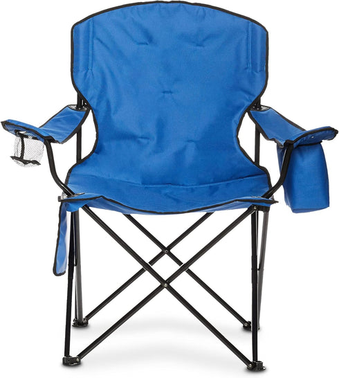 Extra-Large Blue Camping Chair by Amazon Basics - Ideal for Outdoor Relaxation