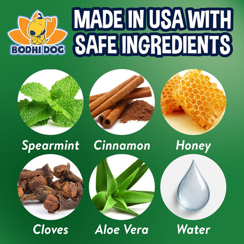 Bodhi Dog Natural Dog Breath Freshener Spray, 8oz | Fresh Breath, Tartar & Plaque Remover, Supports Teeth & Gum Health