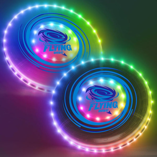 HYES 2 Pack Light up Flying Discs for Kids, 45 LEDs, 14