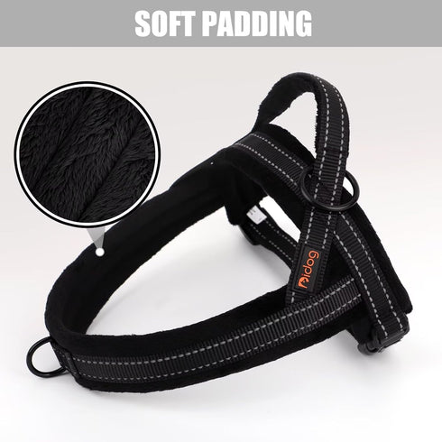 Didog Soft Flannel Padded Dog Vest Harness, No Pull/Quick Fit Reflective Strap, Easy for Training Walking (XXS: Chest
