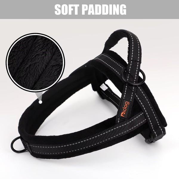 Didog Soft Flannel Padded Dog Vest Harness, No Pull/Quick Fit Reflective Strap, Easy for Training Walking (XXS: Chest