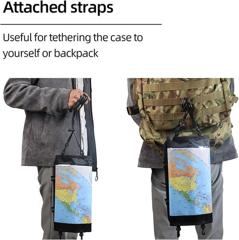 Waterproof Folding Storage Pouch for Outdoor Hiking Camping, Military Map Pouch Holder, Transparent Map Case