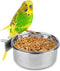 Hypeety Pet Bird Food Feeding and Drinking Cup - Stainless Steel Hanging Bowl for Parrot