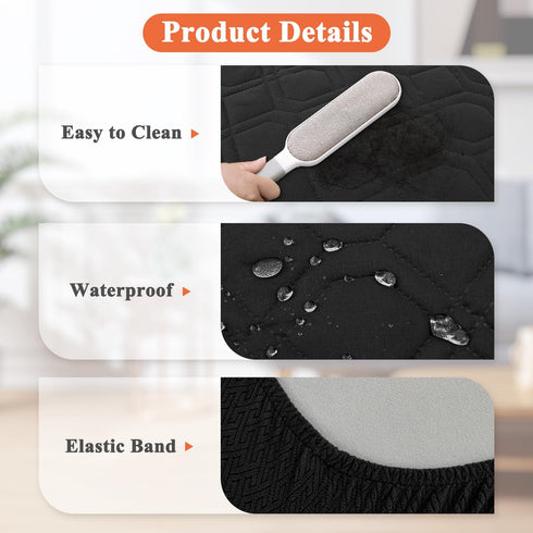 Dog Bed Covers Replacement Washable, Waterproof Quilted Covers for Dog Cat, Cover Only 30Lx70Wx6H Inches Black
