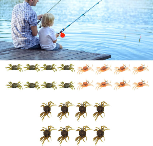 Boxwizard 8Pcs 13cm /33.5g Artificial Crab Baits, Simulation Crab Soft Lure Fishing Bait with Hooks for Freshwater