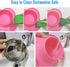 Stainless Steel Dog Food Bowls by AsFrost with Non-Skid Silicone Mat for Dogs & Cats - Pink, 12oz
