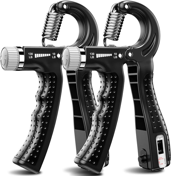 KDG Hand Grip Strengthener 2 Pack - Adjustable Resistance 10-130 lbs for Muscle Building and Recovery
