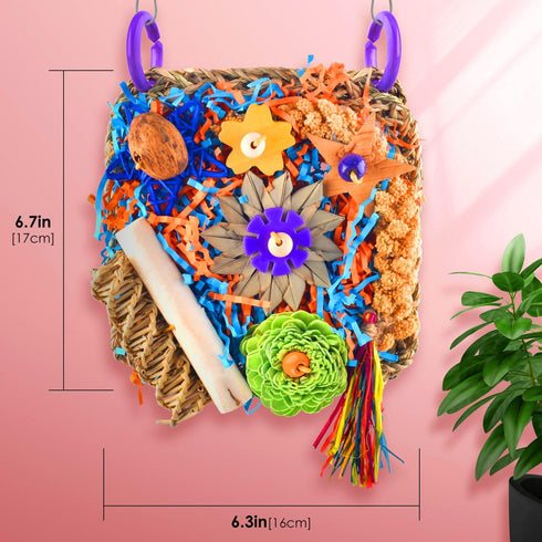 KATUMO Bird Toys, Parakeet Toys Cockatiel Foraging Toys Conure Shredder Toys for Parakeet Cockatiel Conure Lovebird Budgie Bird Cage Toys