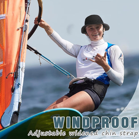 Surf Bucket Hat with UPF 50+ UV Protection, Waterproof Sun Hat with Adjustable Chin Strap for Water Sports