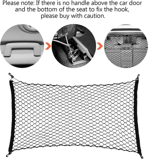 Dog Car Net Barrier for SUV, Adjustable Back Seat Divider Net, Easy to Install and Remove, Car Organizer Storage Bag