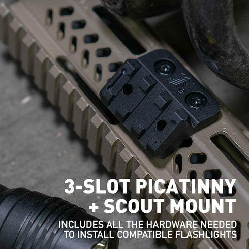 Monstrum M-LOK 45 Degree Offset Scout Light Mount Picatinny Rail, Compatible with Surefire M300/M600 Series