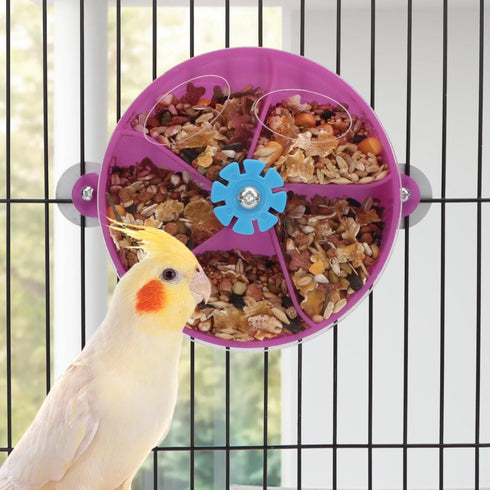 Hypeety Bird Parrot Foraging Toy, Creative Seed Food Ball Rotate Wheel for Parrot, Parakeet & Cockatiel