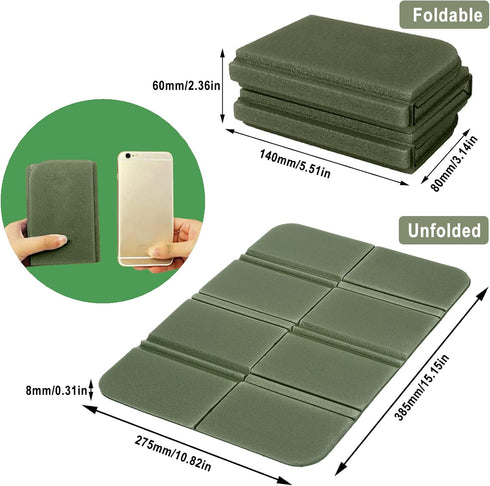Backpacking, plplaaoo Camping Cushion Seat, Foldable Sitting Mat Waterproof XPE Foam Sitting Pad Portable Foldable