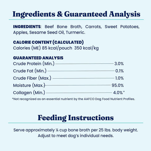 Solid Gold Beef Bone Broth for Dogs - Grain Free Dog Food Topper Rich in Collagen and Superfoods - Nutrient Dense Dog