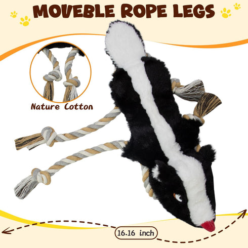 MAOOOOB 5-Pack Dog Squeaky Toys, No Stuffing Dog Toys, Crinkle Plush Dog Toys to Keep Them Busy, Rope Dog Toys for Tug