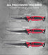 Sidomma Set 5"-6"-7" G4116 Fillet Knife and Bait Knife Performance German Flex Razor Sharp Stainless-Steel Blade