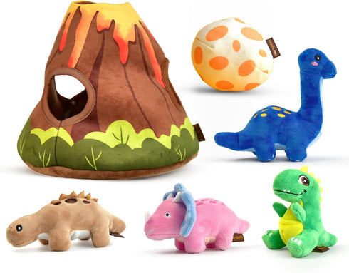 Generic Dinosaur Squeaky Dog Toy for Large Dogs, Interactive Plush Chew Toy, Hide