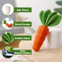 MewaJump Dog Squeaky Chew Toys for Aggressive Chewers, Rubber Carrot Dog Toys for Training, Interactive Tough Dog Toy