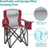 500lbs 1 Pack Camping Chairs for Adults Heavy Duty Capacity, High Back Folding Chair with Thickened Steel Frame, Padded