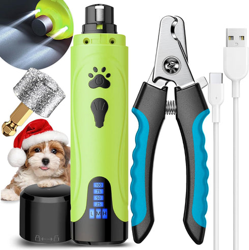 YABIFE Dog Nail Grinder, Dog Nail Trimmers and Clippers Kit, Super Quiet,
