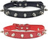 Enjoying Spiked Dog Collar, Adjustable Leather Pet Collar for Kittens and Puppies, Red Small Size