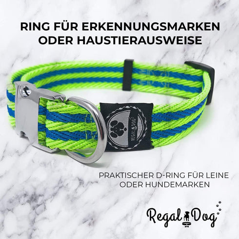 Regal Dog Products Large Pet Collar with Custom Engraved Buckle | Durable Twill Collars for Small Medium Large Dogs