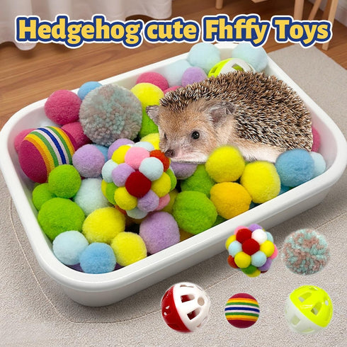 Funny Hedgehog Cage Accessories Enrichment Toys, Cute Sandbox and Ball Toys, Small Animal Accessories for Hedgehog