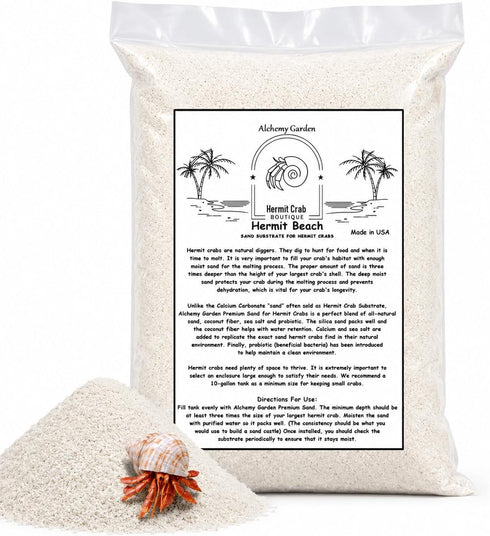 Generic 5 lbs. Hermit Crab Sand Substrate, All Natural Premium White Sand Mixture, for Hermit Crab Tanks