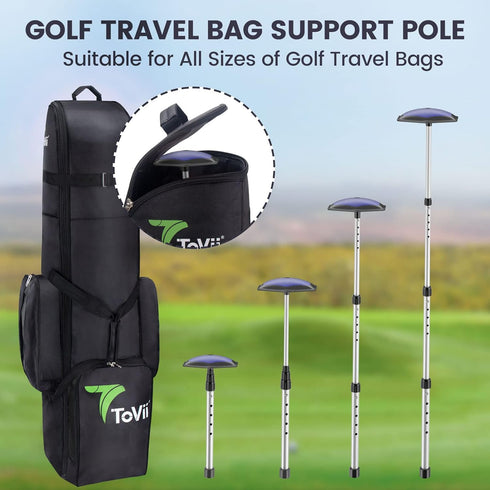 ToVii Portable Golf Club Stiff Arm Support Protector Travel Bag, Fully Adjustable, Sturdy Aluminum Pole