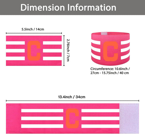 Sports Captain C Arm Band for Team Training, Adjustable Unisex Soccer Captain Armband for Youth & Adult