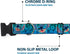 Buckle-Down Plastic Clip Collar, Stitch Expressions, Hibiscus Collage Green-Blue Fade, 1" Wide, Medium