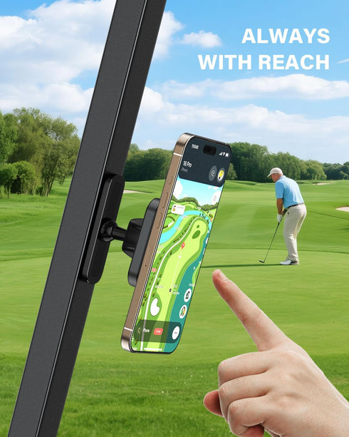 A2C 12-17 Upgraded Magnetic Golf Cart Phone Holder, Golf Accessories for Men, Unique Golf Gifts for Golfer Lover