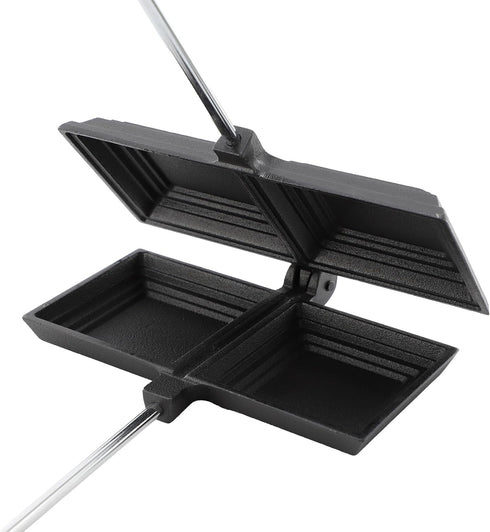Megachef 8.26 Inch Cast Iron Pie Iron for Camping and Outdoor Use